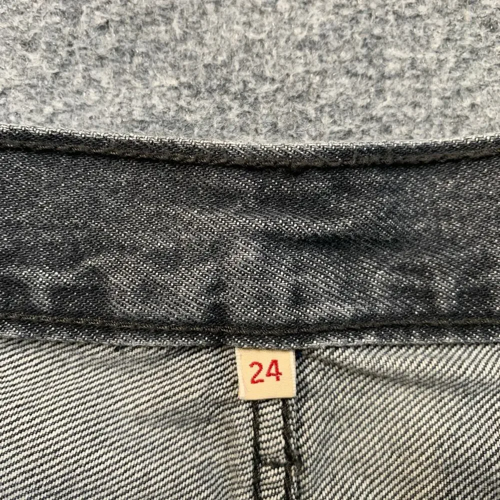 Levis Skirt Womens 24 Gray Ankle Column Denim Slit Front Pockets Zip Fly Stretch
